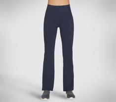 Designed for active performance with our signature comfort the Skechers GO WALK Wear Evolution II Flare Pant offers stylish versatility in a flattering fit. This high-waisted active pant features a GOFLEX moisture-wicking nylon and spandex blend fabric, flattering V-back waistband, chafe-free seams for total comfort, flare hem, exterior side pockets and back pockets. | Skechers Women's GO WALK Evolution II Flare Pant Mid-rise Moisture-wicking 4-way Stretch Bottoms, Mid-rise Comfort Stretch Sports Pants, Mid-rise Moisture-wicking Bottoms, Functional High Rise Pants With 4-way Stretch, High Rise 4-way Stretch Sports Bottoms, High Rise 4-way Stretch Bottoms For Sports, Sports Pants With 4-way Stretch And Mid-rise, High-rise 4-way Stretch Sports Bottoms, Versatile High Rise Sports Pants