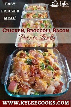 the chicken broccoli bacon potato bake is ready to be cooked in the oven