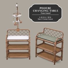 an image of a chair and table with the text, phoee changing table functional