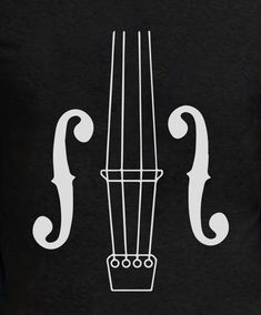 a black t - shirt with a white violin on it