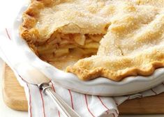 a close up of a pie on a table