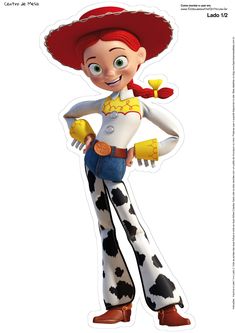 the toy story character is wearing a cowboy hat and holding an orange flower in her hand