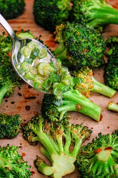 Roasted Asian broccoli on sheet pan is a Chinese spicy vegetable side dish you'll love. Easy to bake in oven with a ginger sesame oil sauce.