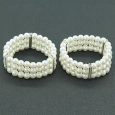 White Alloy Bracelets For Party, Elegant Alloy Bracelets With Rhinestones, Pearl Fashion, Pearl Bracelets, Watch Necklace, Ring Bracelet, Pearl Bracelet, Earring Necklace, Ring Necklace