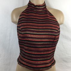 Brand: Cache Size: 8 Colors: Red, Black, And Gold Stripes Nwt! This 90s Halter Is Brand New And Super Cute! You Could Rock This With Jeans, Black Pants Or A Skirt! Red Y2k Style Tops For Party, Fitted 90s Tops For Fall, Retro Red Top For Party, Retro Fitted Tops For Night Out, Y2k Fitted Evening Top, Fitted Y2k Evening Tops, Retro Red Party Tops, Red Retro Party Tops, Retro Red Party Top