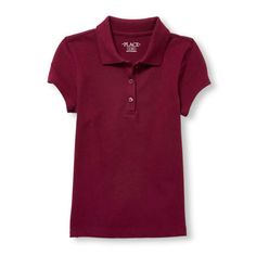 Rubine/Burgundy/Wine School Uniform Polo Girls Reminder App Charges $3 Fee. Ty! School Blouse, Basic Solid Color School Tops, Maroon Uniform School, Cheap Short Sleeve School Uniform Tops, Purple Short Sleeve T-shirt For School, Purple Short Sleeve School T-shirt, Purple Fitted Collared Polo Shirt, Casual Purple Polo Shirt, Spring School