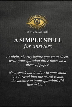 Spell For Answers, Protection Spell For Workplace, Spells For Someone Who Wronged You, Spells For Mental Clarity, Spells For Health And Healing, Spells That Actually Work No Ingredients, Incantations Witchcraft, Spiritual Spells, Simple Spells