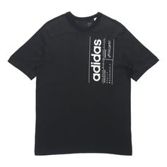 Adidas Brilliant Basics Tee 'Black White' FM6017 (Men's/Round Neck/Short Sleeve) Black Athleisure T-shirt For Spring, Black Sports T-shirt For Spring, Adidas Athleisure T-shirt For Summer, Adidas Summer Athleisure T-shirt, Casual Adidas Logo T-shirt For Summer, Adidas Relaxed Fit Top For Summer, Adidas Logo Short Sleeve Tops For Summer, Adidas Black Athleisure T-shirt, Black Adidas Tops With Logo