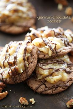 cookies with chocolate drizzle and pineapple toppings