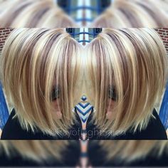 Multiple Shades Of Blonde Highlights, Heavy Chunky Blonde Highlights, Chunky Blonde Highlights On Blonde Hair, Orange And Blonde Chunky Highlights, Blonde Base Color, Chunky Blonde Highlights Bob, Multi Tonal Blonde Hair Highlights, Black Hair Blonde Tips, Foil Hair Color