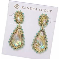 100% New Kendra Scott 132 Gold Iridescent Abalone Mix Beaded Camry Earrings Kendra Scott Jewelry, Earrings Color, Kendra Scott, Blue Gold, Jewelry Earrings, Women Jewelry, Gold, Women Shopping, Blue