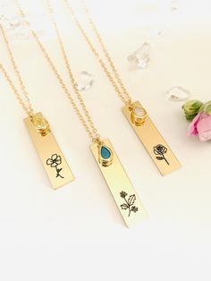 Birth flower necklace, birthstone necklace Personalized gifts for her, handmade jewelry, name necklace, 21st birthday gift for her Gold Birthstone Necklace With Birth Flower For Gift, Gold Birthstone Necklace With Birth Flower For Birthday, Birthstone Flower Pendant Charm Necklace For Her, Flower Pendant Birthstone Charm Necklace For Her, Flower Pendant Birthstone Charm Necklace As Gift For Her, Gold Flower Birthstone Necklace, Gold Flower Shaped Birthstone Necklace, May Birthstone Flower Pendant Necklace Gift, Birthstone Charm Necklace With Flower Pendant For Gifts