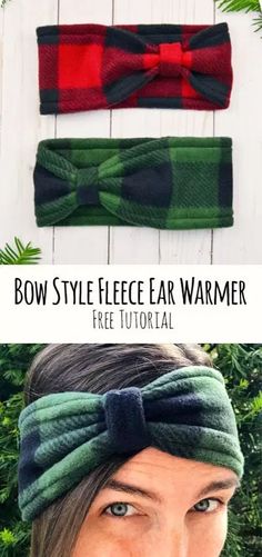 the bow style flee ear warmer is easy to sew and can be worn as a headband