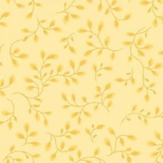 a yellow background with leaves on it