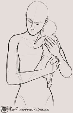 a drawing of a woman holding a baby