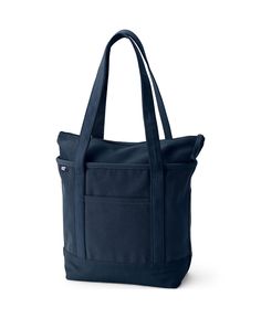 in stock Small Tote, Long Handles, Canvas Tote Bag, Zip Top, Lands End, Handbag Accessories, Beach Bag, Canvas Tote, Travel Bags