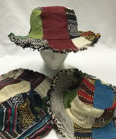 three hats are stacked on top of each other