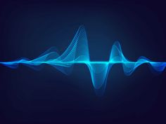 an abstract sound wave on a dark blue background