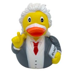 a rubber duck wearing a suit and tie