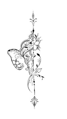 a black and white drawing of a tattoo design