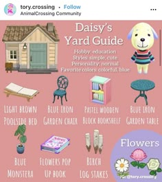 the info sheet for daisy's yard guide