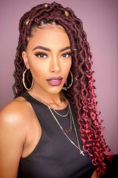 Goddess Locs Crochet Hair, 22 Inch 7 Packs Pre Looped Faux Locs Crochet Hair, Boho Style Curly Crochet Goddess Locs for Women (T1B/BUG#) Goddess Soft Locs, Crochet Faux Locs Styles, Faux Locs Curly Ends, Knotless Crochet, Faux Locs Tutorial, Box Braids Images, Locs Soft, Soft Locs Crochet, Pre Looped Crochet Hair