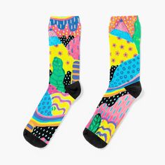 Super soft all-over printed knit socks with extra cushioning in the sole. Suitable for men and women. Casual Multicolor Graphic Print Socks, Designer Socks, Knit Socks, Socks For Sale, Knitting Socks, Crew Socks, Color Patterns, Sell Your Art, Polka Dots