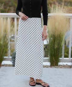 Cleo Slip Skirt Ivory Dot Everyone's favorite slip skirt has a new look. In vintage-inspired polka dots, the Cleo Slip Skirt is everyday luxury worthy of every wardrobe. Jenni Kayne, Everyday Luxury, Slip Skirt, Everyday Luxuries, Italian Fabric, Bottom Clothes, Dream Wardrobe, Get Dressed, New Look