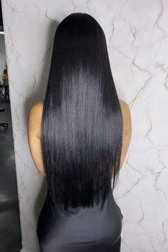 Black Hair Types, Straight Black Hair, I Tip Hair Extensions, Cabello Hair, Black Hair Dye, Jet Black Hair, Real Human Hair Extensions, Brazilian Remy Hair, Body Hair Removal