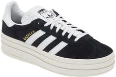 Adidas High-top Platform Sneakers For Sports, Adidas High-top Platform Sneakers With Logo, Adidas Low-top Platform Sneakers With Laces, Adidas Lace-up Platform Sneakers With White Sole, Adidas Platform Sneakers With Laces And White Sole, Adidas Black Low-top Platform Sneakers, Adidas Gazelle Bold, Gazelle Bold, White Core