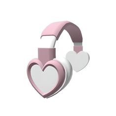 two heart shaped headphones are shown against a white background