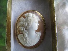 "This 14K Gold Frame Shell Cameo Brooch is in perfect condition. It measures 1 5/8\" long and is 1 3/8\" wide. The photos are an integral part of the description. Please view them carefully and message any questions. Thank you for browsing the collection. Note: It has been my pleasure to buy, sell and collect cameos for more than 40 years. The criteria is one of perfection. They must be old and well carved. They must be attractive since they are usually worn close to the face. They cannot be dam Flora Flowers, Cameo Jewelry, Vintage Cameo, Carved Shell, Cameo Brooch, Cameo Pendant, Pin Pendant, Gold Brooches, Victorian Jewelry