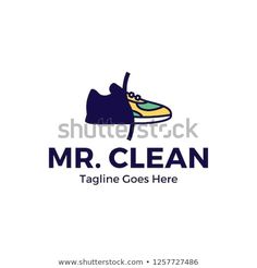 a shoe logo with the name mr clean