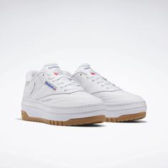 Reebok Club C Extra Platform Casual Shoes Sneakers Brand New In Box Available Sizes 8, 8.5, 9 And 9.5 Reebok Club C Extra, Being Extra, White Reebok, Reebok Classics, Reebok Club C, Black Trainers, Reebok Shoes, Womens Reebok