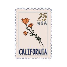 a postage stamp with flowers on it