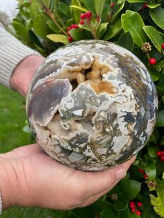 Description: Gemstone: Moss Agate Origin: Madagascar Size: 18.5cm Weight: 6.3kg Crystal Sphere, Moss Agate, Madagascar, Druzy, Bead Charms, Lilac, United Kingdom