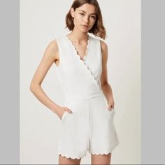 Brand New With Tags. Can Be Dressed Up Or Down. White V-neck Jumpsuits For Daywear, White V-neck Jumpsuits And Rompers For Daywear, Summer White, White Summer, French Connection, In Summer, Pant Jumpsuit, Jumpsuit Romper, Color White