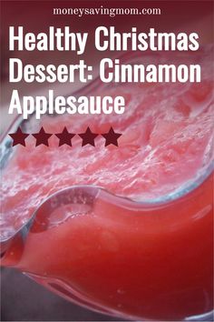 healthy christmas dessert cinnamon appleauce with text overlay that reads healthy christmas dessert cinnamon appleauce