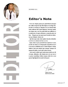 the front and back cover of an editorialed paper with a woman in business attire on it