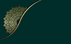 a green and gold background with an intricate design