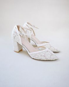 ivory lace wedding block heels Short Block Heel, Lace Wedding Shoes With Block Heel For Party, Lace Wedding Heels With Round Toe, Lace Wedding Heels With Block Heel, Wedding Block Heels With 4-inch Heel, Spring Wedding Lace Heels, Wedding Shoes Block Heel, Shoes For Brides, Lace Wedding Shoes