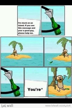 a comic strip with an image of a bottle in the water and a cartoon monkey on it