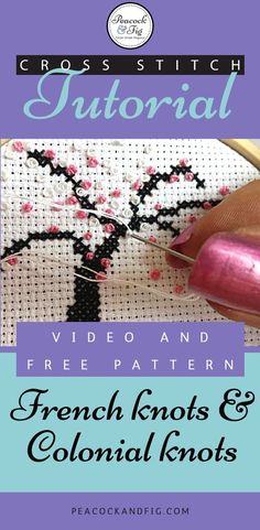 the video and free pattern for french knotts and colonial knots