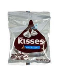 a bag of kisses milk chocolate on a white background