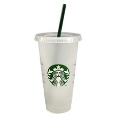 a starbucks cup with a straw in it