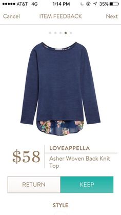 Stitch Fix: Asher Woven Back Knit Top - love this style and the colors are really pretty Fix Clothing, Stitch Fix Fall, Stitch Fit, Stitch Fix Outfits, Fix Credit, Stitch Fix Stylist, Style Profile, Interesting Art, Look Fashion