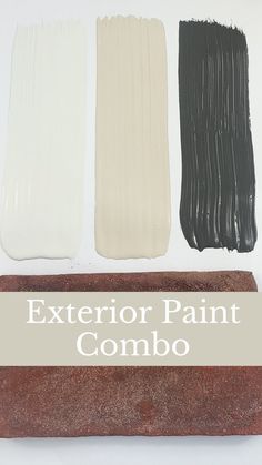 four different colors of paint next to each other with the words, exterior paint combo