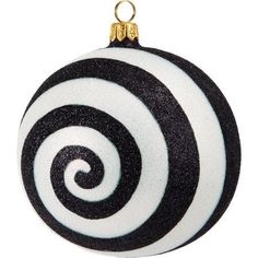 a black and white ornament with a spiral design