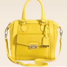 Cole Hann Zoe Structured Yellow Leather Satchel Handbag New Condition Without Tags Never Used Just Admired Measurements Width:11 In Height:10.2 In Depth:3.5 In Chic Yellow Leather Satchel, Casual Satchel With Gold-tone Hardware For Errands, Yellow Satchel With Handles For Errands, Casual Yellow Leather Satchel, Yellow Satchel With Top Carry Handle For Errands, Yellow Crossbody Satchel For Everyday Use, Yellow Crossbody Satchel For Errands, Chic Yellow Satchel With Adjustable Strap, Casual Satchel With Gold-tone Hardware For Shopping