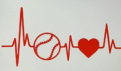 Check out this item in my Etsy shop https://www.etsy.com/listing/507888522/baseball-heart-beat-decal-baseball-heart Tattoo Heart Beat, Baseball Car Decals, Softball Heart, Baseball Decals, Fonts Ideas, Chicanas Tattoo, Baseball Shirt Designs